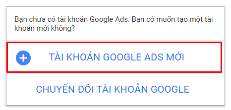 Tào tài khoản google ads mới
